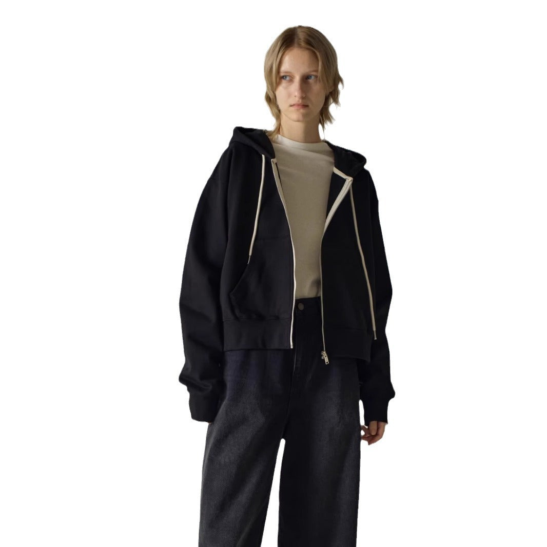 Damen Kapuzen-Sweatjacke Reißverschluss Seitentaschen Norvielle