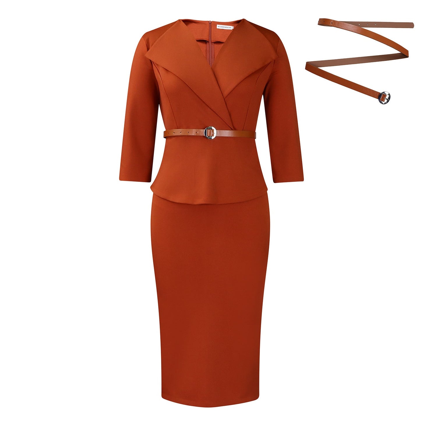 Damen Business Kleid mit abnehmbarem Gürtel Norvielle