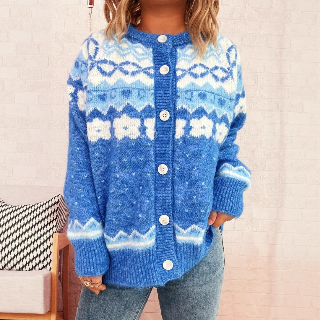 Damen Strickjacke Norweger-Muster Kuschelig Norvielle - Norvielle