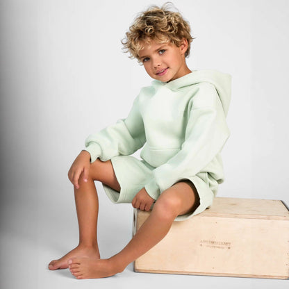 Damen Sportliches Kurzarm-Set mit Kapuze und Shorts