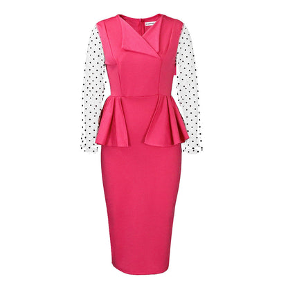 Damen Business-Kleid Puffärmel Norvielle Elegantes