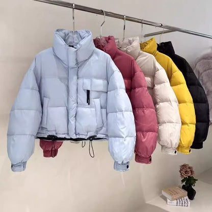 Damen Daunenjacke Kurz Warm Hochkragen Norvielle