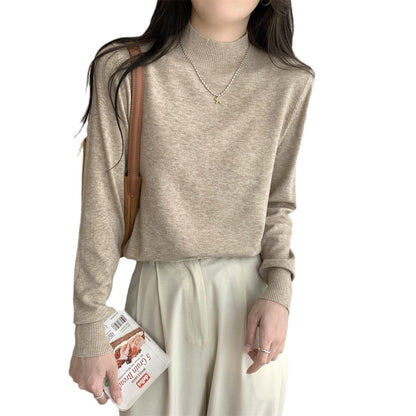 Damen Feinstrickpullover Stehkragen Lässig Norvielle