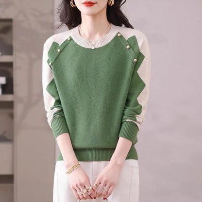 Damen Pullover Lässig Mit Applikationen Norvielle