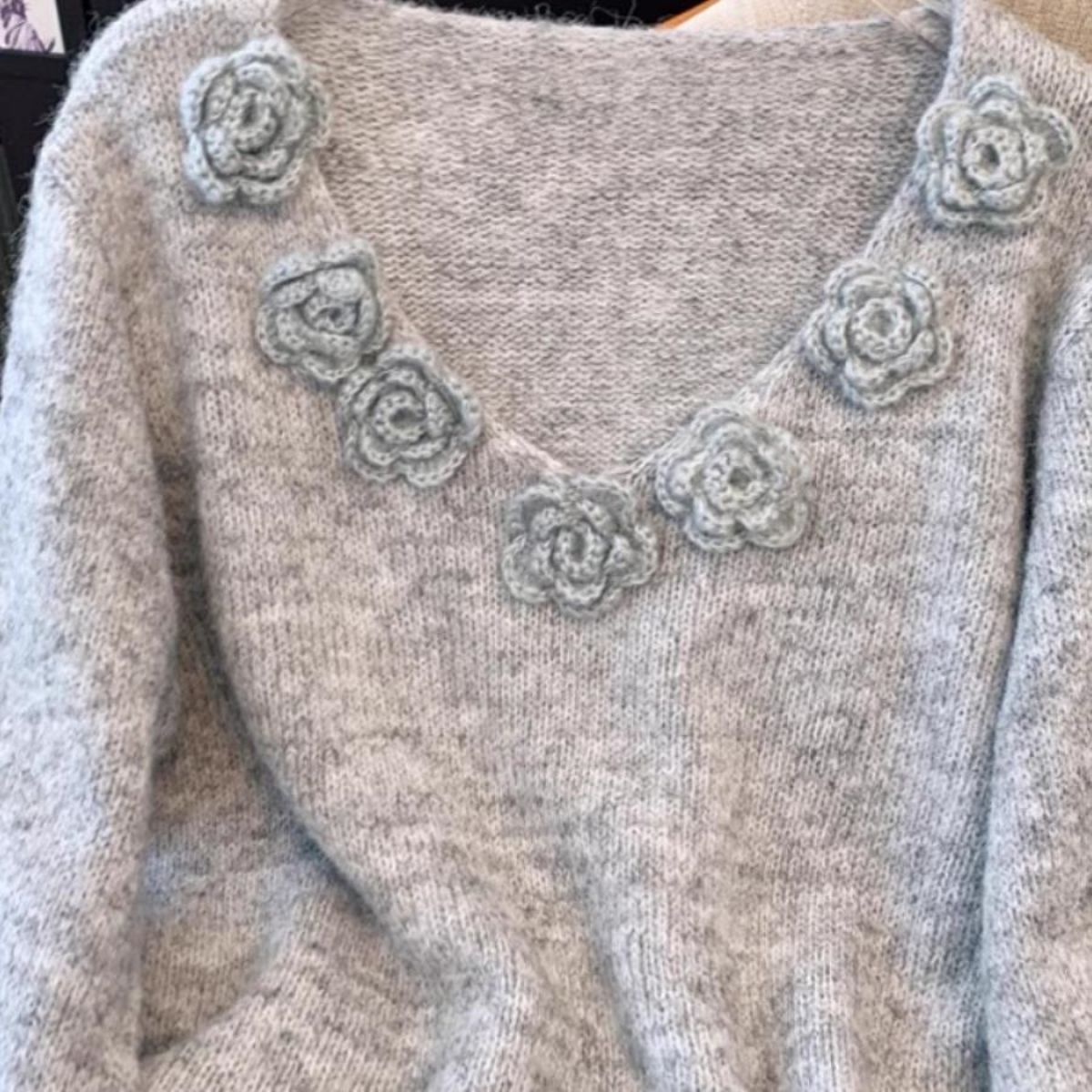 Damen Strickpullover Floral Norvielle