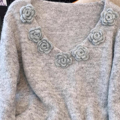 Damen Strickpullover Floral Norvielle