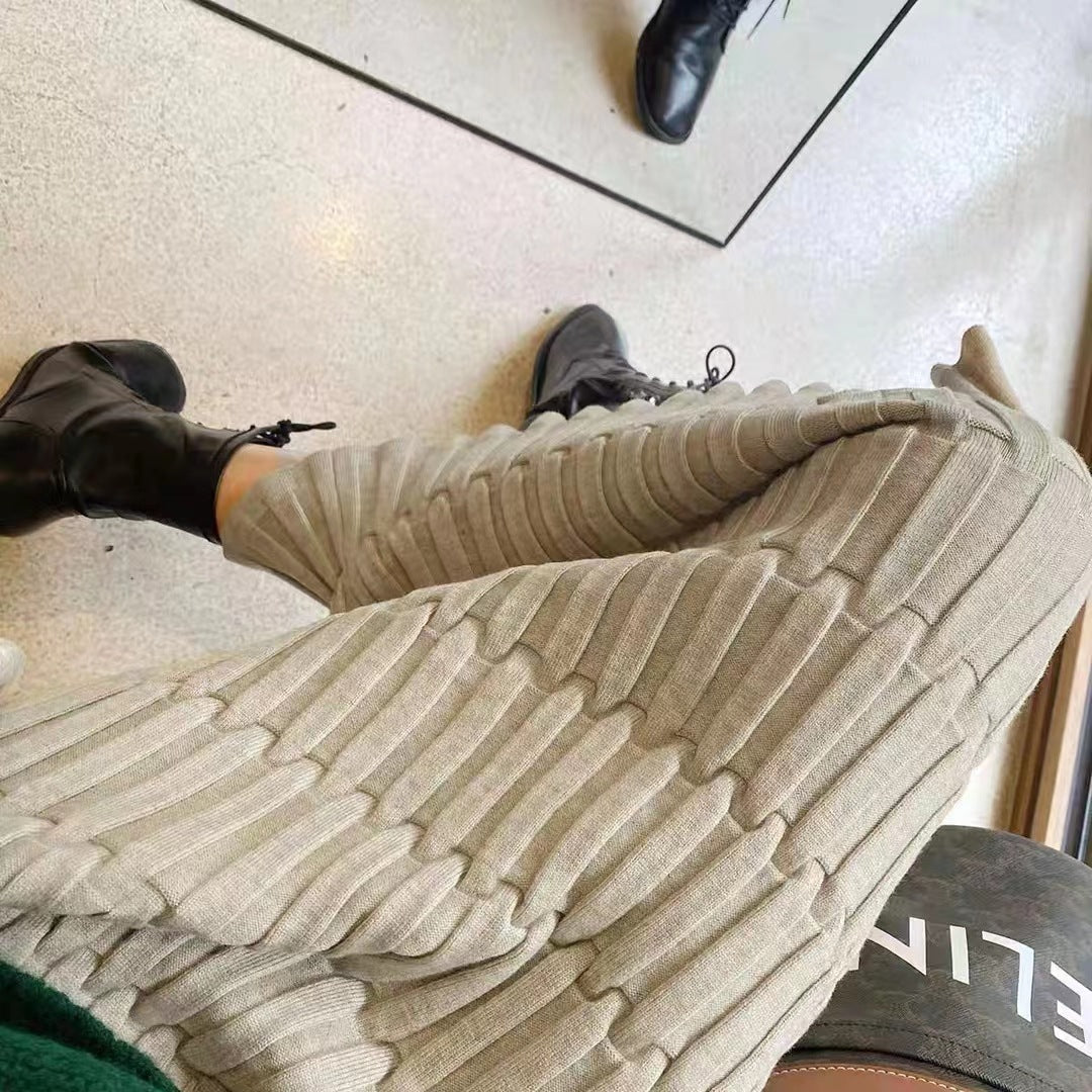 Damen Strickhose Strukturiert Weit Norvielle