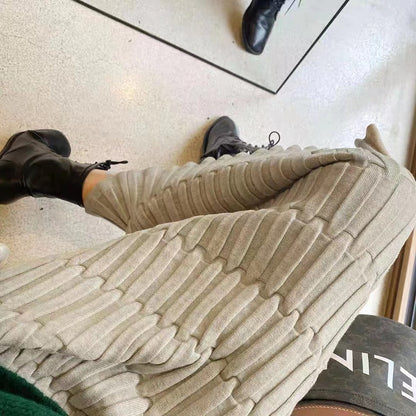 Damen Strickhose Strukturiert Weit Norvielle