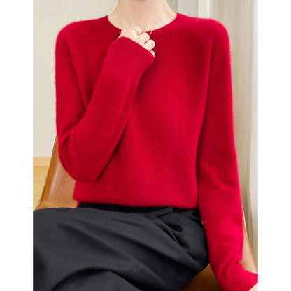 Damen Feinstrickpullover Locker Passform Rundhalsausschnitt Norvielle