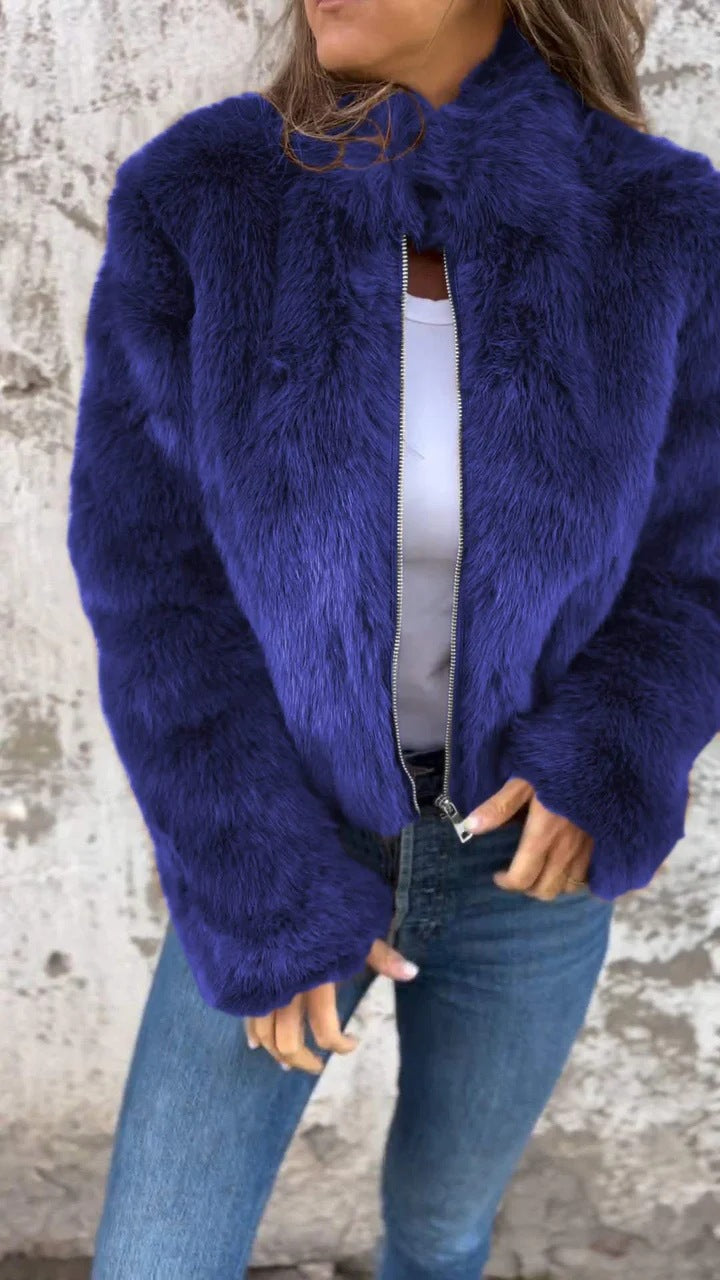 Damen Fleecejacke Hochkragen Kuschelig Norvielle