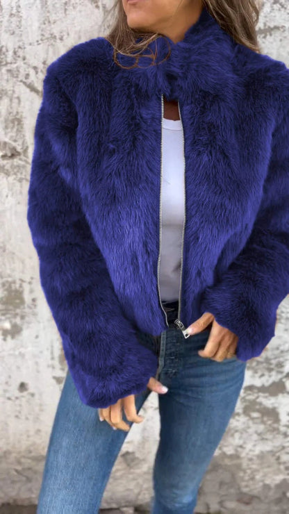 Damen Fleecejacke Hochkragen Kuschelig Norvielle