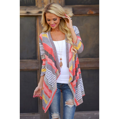 Damen Strickcardigan Lässig Bunt