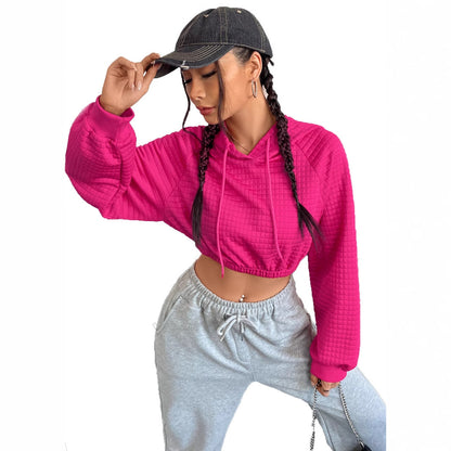 Damen Cropped Hoodie Strukturiertes Design Norvielle