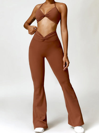 Serafina Damen High-Waist Schlagleggings Figurformend