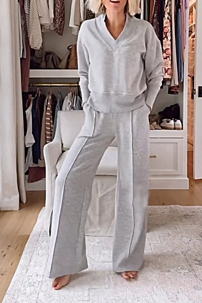 Damen Loungewear-Set V-Ausschnitt Weit Norvielle