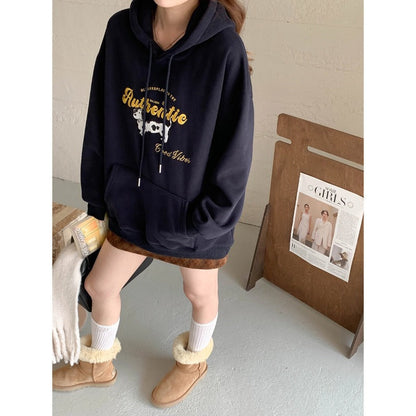 Damen Oversized Kapuzenpulli Kreativer Druck Norvielle