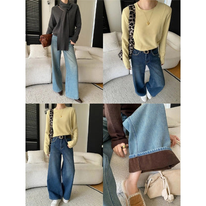 Damen Strickpullover mit Schal Dekorativ Norvielle