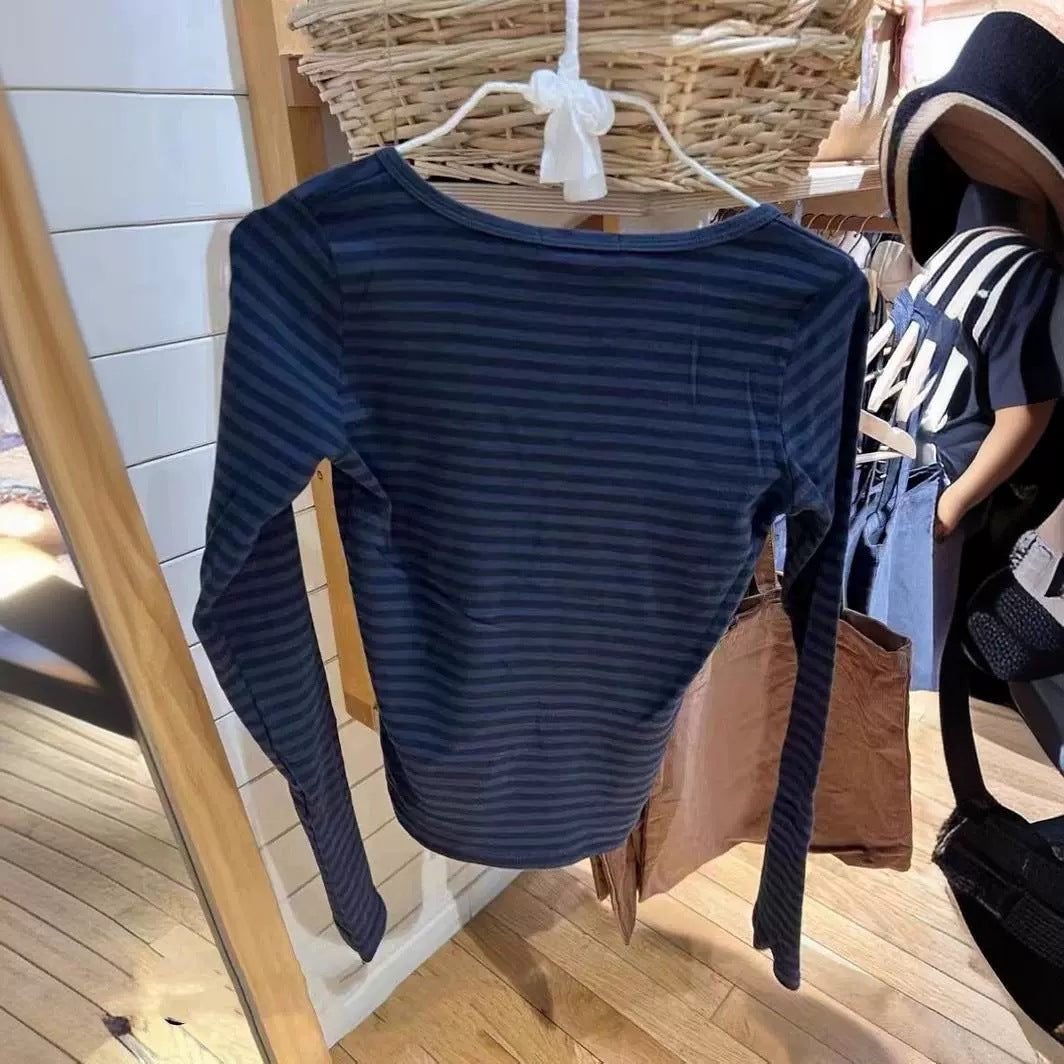 Damen Langarmshirt feine Streifen Norvielle