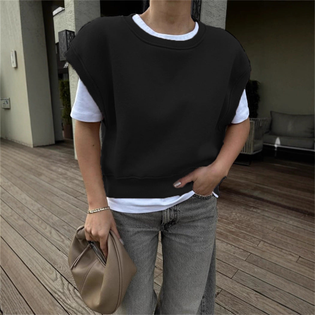 Damen Oversized Sweatshirt Breite Ärmel Hoch Bund Norvielle