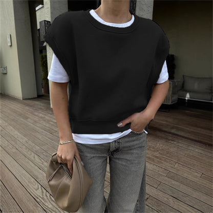 Damen Oversized Sweatshirt Breite Ärmel Hoch Bund Norvielle