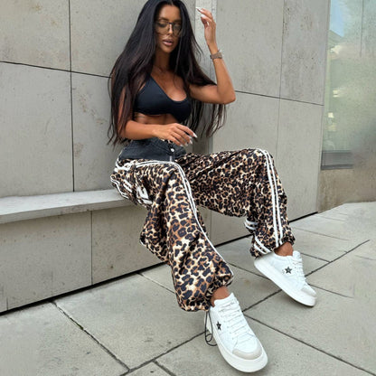 Damen Freizeithose Leoparddruck Atmungsaktives Material