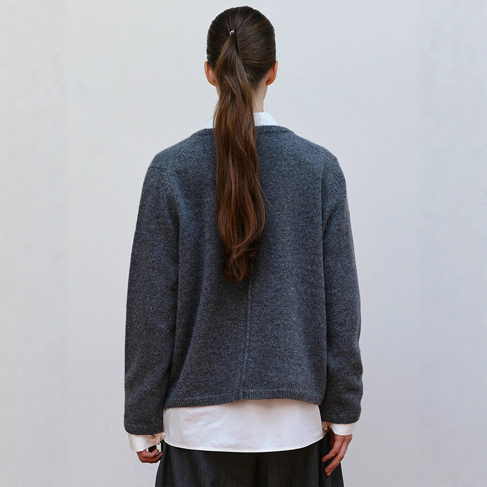Damen Strickpullover Rundhalsausschnitt Norvielle