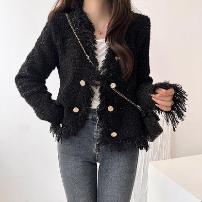 Damen Strickjacke mit Fransen