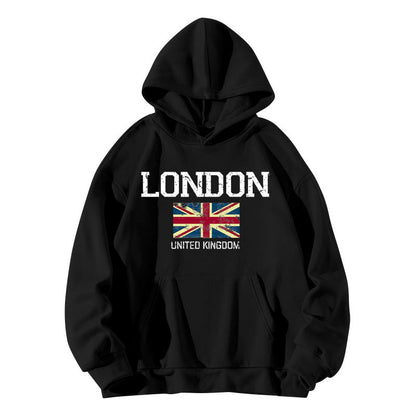 Damen Kapuzenpullover London-Style Kängurutasche Gemütlicher Schnitt