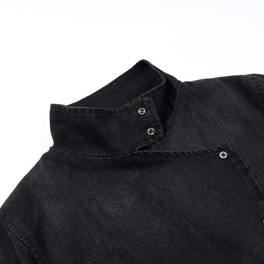Damen Denimjacke Asymmetrischer Kragen
