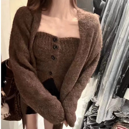 Damen Cardigan Offene Front Knöpfe Norvielle