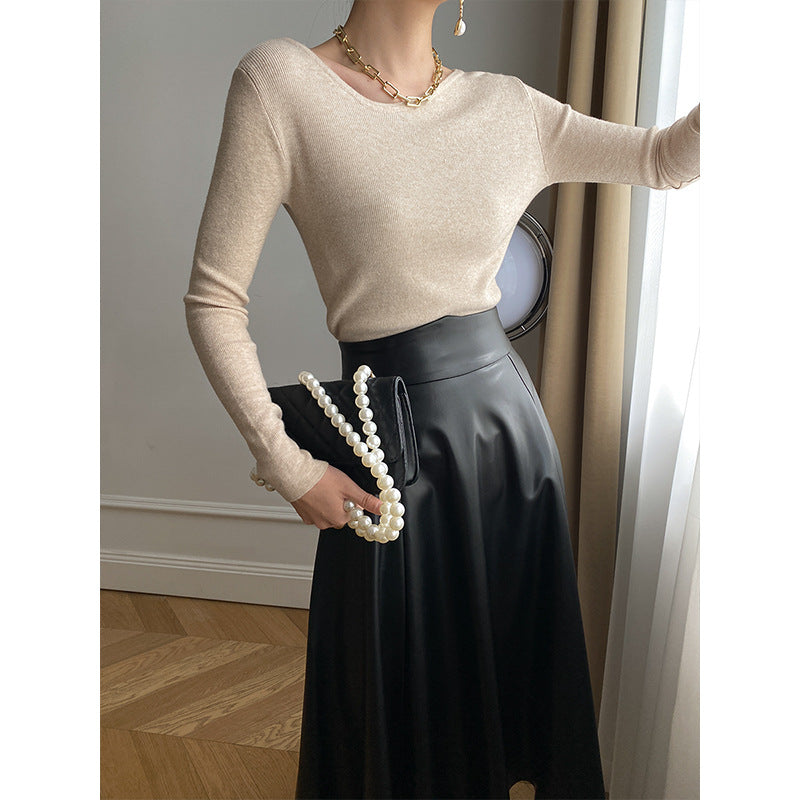 Damen Langarmshirt Feine Rippstruktur Norvielle