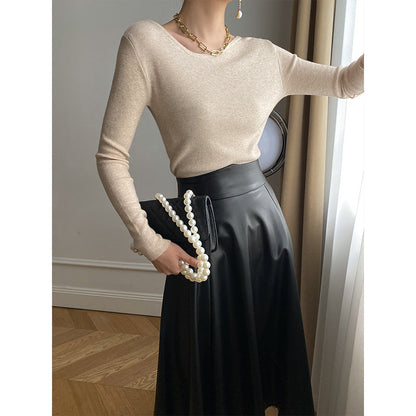 Damen Langarmshirt Feine Rippstruktur Norvielle