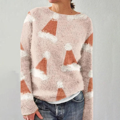 Damen Pullover Kuschelfleece Festlich Motiv Norvielle