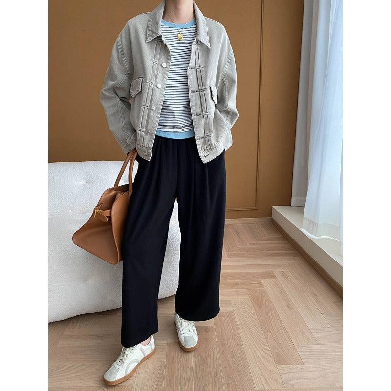 Damen Jeansjacke Norvielle Lässig Mit Taschen Modern