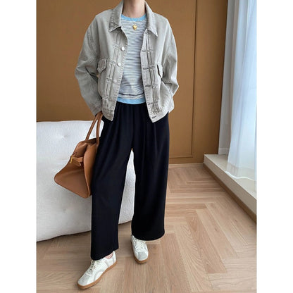 Damen Jeansjacke Norvielle Lässig Mit Taschen Modern