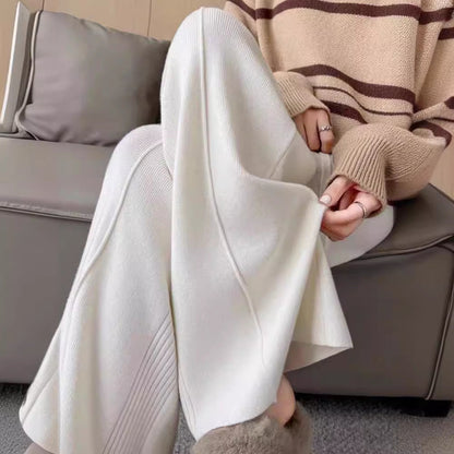 Damen Strickhose Weite Passform Strukturiertes Design Norvielle