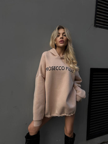 Damen Oversized Hoodie mit Kordelzug und Rippbündchen Norvielle