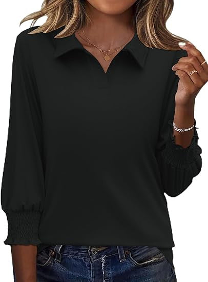 Damen Poloshirt mit Rüschendetails Elegantes Design