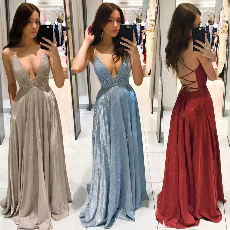 Damen Abendkleid V-Ausschnitt Fließend Norvielle - Norvielle