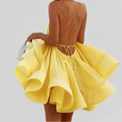 Damen Freizeitkleid V-Ausschnitt Schwingrock Norvielle