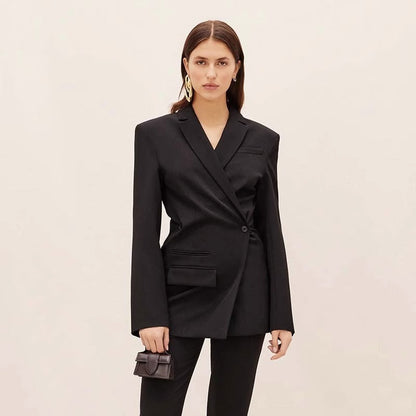 Damen Blazer Asymmetrisch Moderner Schnitt Norvielle - Norvielle