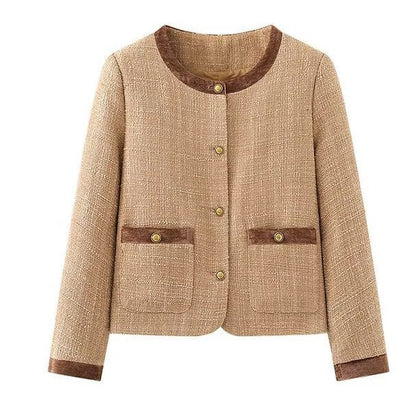 Damen Kurzblazerjacke Elegant Knöpfe