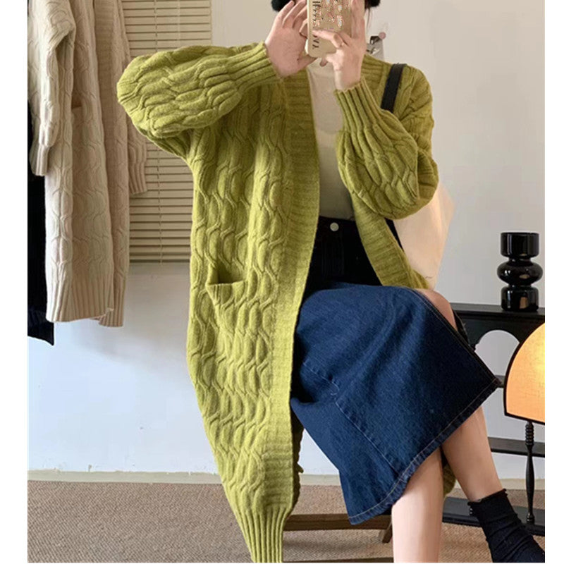 Damen Strickjacke V-Ausschnitt mit Taschen Norvielle