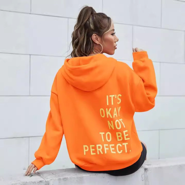Damen Kapuzenpullover Kuscheliges Innenfutter Motivierender