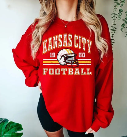 Damen Oversized Sweatshirt Football-Motiv Norvielle