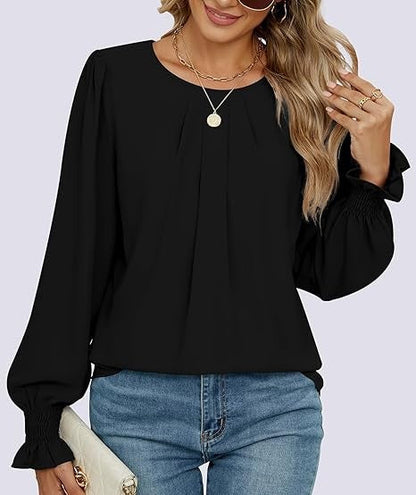 Damen Bluse Puffärmel Norvielle Elegantes Design