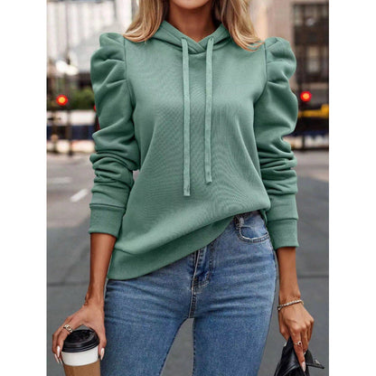 Damen Kapuzenpullover Puffärmel Gemütlicher Schnitt Norvielle
