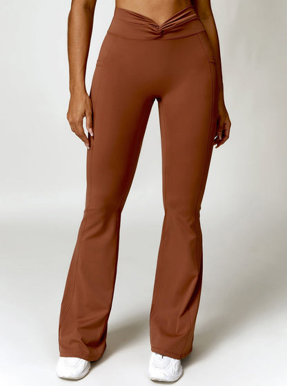 Serafina Damen High-Waist Schlagleggings Figurformend