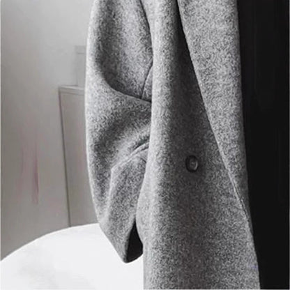 Damen Wollmantel Oversized Doppelknopfleiste Norvielle