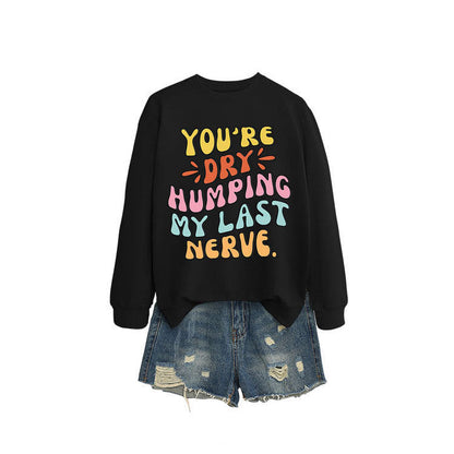 Damen Sweatshirt Comic-Slogan Lässig Norvielle